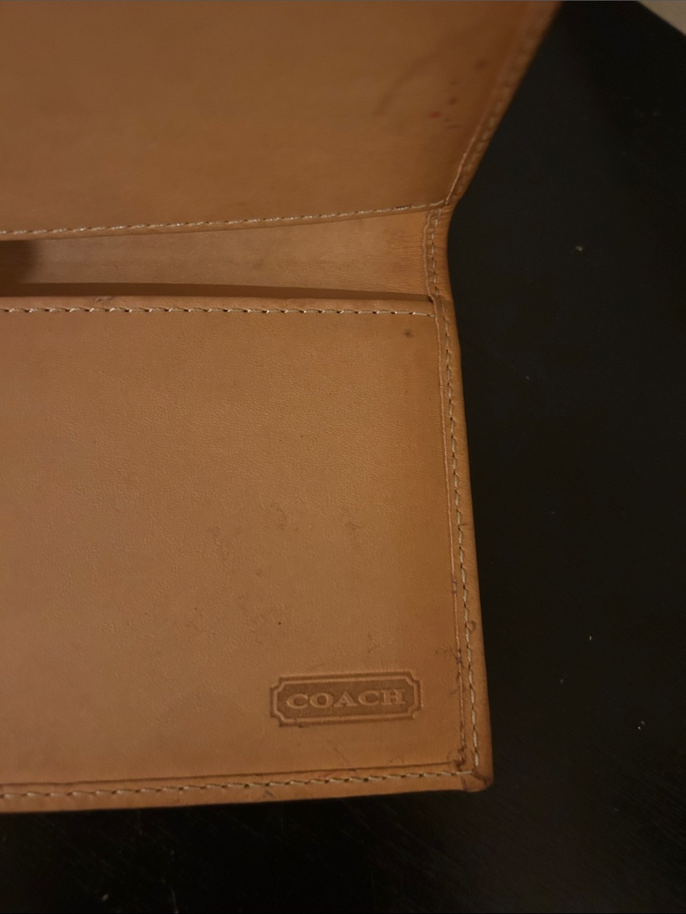 Vintage Coach brown Signature Canvas Continental checkbook cover with Tan inner - Picture 4 of 8